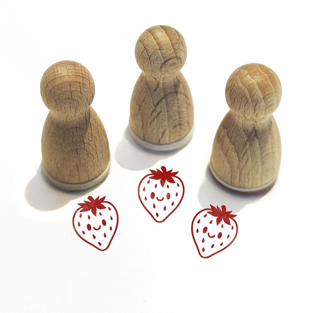 Stemplino Mini Stamp: Smiley Strawberry 12 mm
