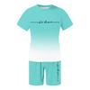 4XL Sauna Suit, Elegant Light Blue Khaki Cotton, Wide Silver-Lined Men's Outfit view 2