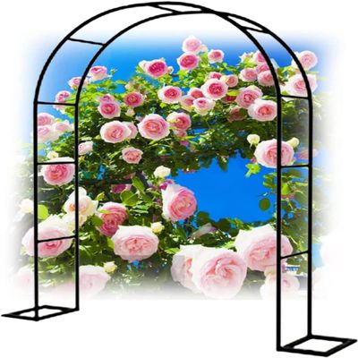 Metal Garden Arch, Wedding Arch, 120/140/180/240/300/350 cm, Climbing Plant Support, Black, W 1.4 m