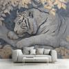 White Tiger Asian Oriental Animal Wallpaper, Non-Woven Photo Mural, 350 x 245 cm view 4