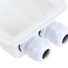 Housoutil Weatherproof White ABS Solar Cable Entry with Double Opening, Splashproof Design, 2-Pack view 3
