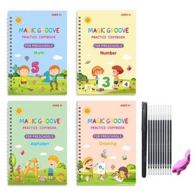 Magical Embossed Handwriting Practice Books for Kids, 4-Piece Set