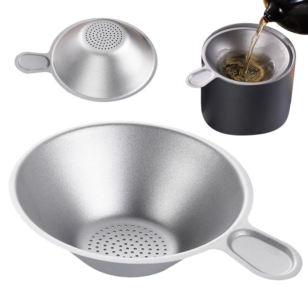 Tea Leaf Strainer, Fine Mesh Titanium Filter with Handle