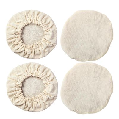 Dough Jar Covers - 4 Pack, Elastic Linen Fit