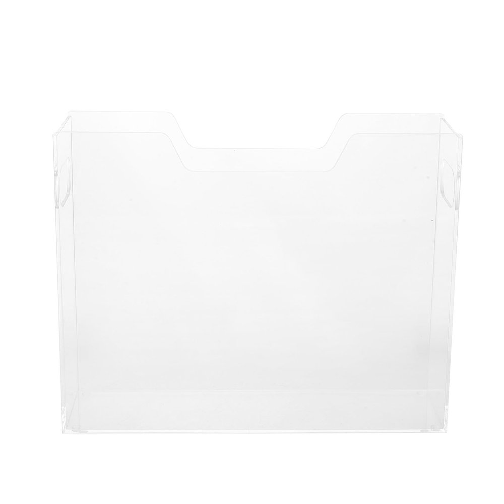 HORIALENCE Transparent Acrylic File Box with Handle, 12 x 10 in. (approx. 30 x 25 cm)