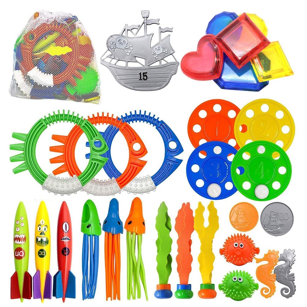 34-Piece Pool Diving Toy Set