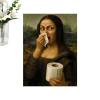 Funny Bathroom Wall Art | Vintage Mona Lisa Canvas Print 30 x 40 cm view 1