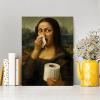 Funny Bathroom Wall Art | Vintage Mona Lisa Canvas Print 30 x 40 cm view 3