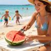 Watermelon Slicer with Wooden Handle view 2