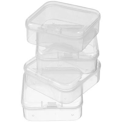 ibasenice 4-Piece Small Square Storage Boxes with Lid