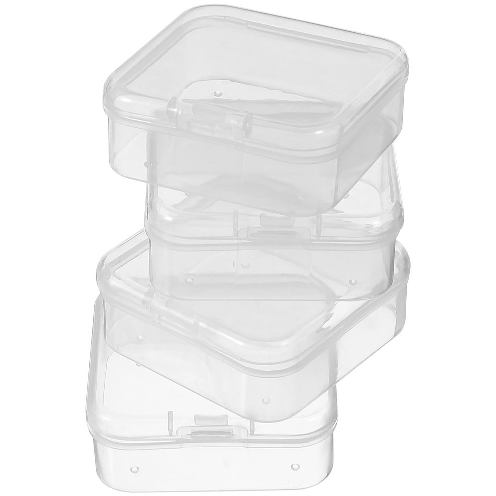 ibasenice 4-Piece Small Square Storage Boxes with Lid