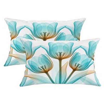 Tulip Cushion Cover, Modern Minimalist, Aqua Velvet