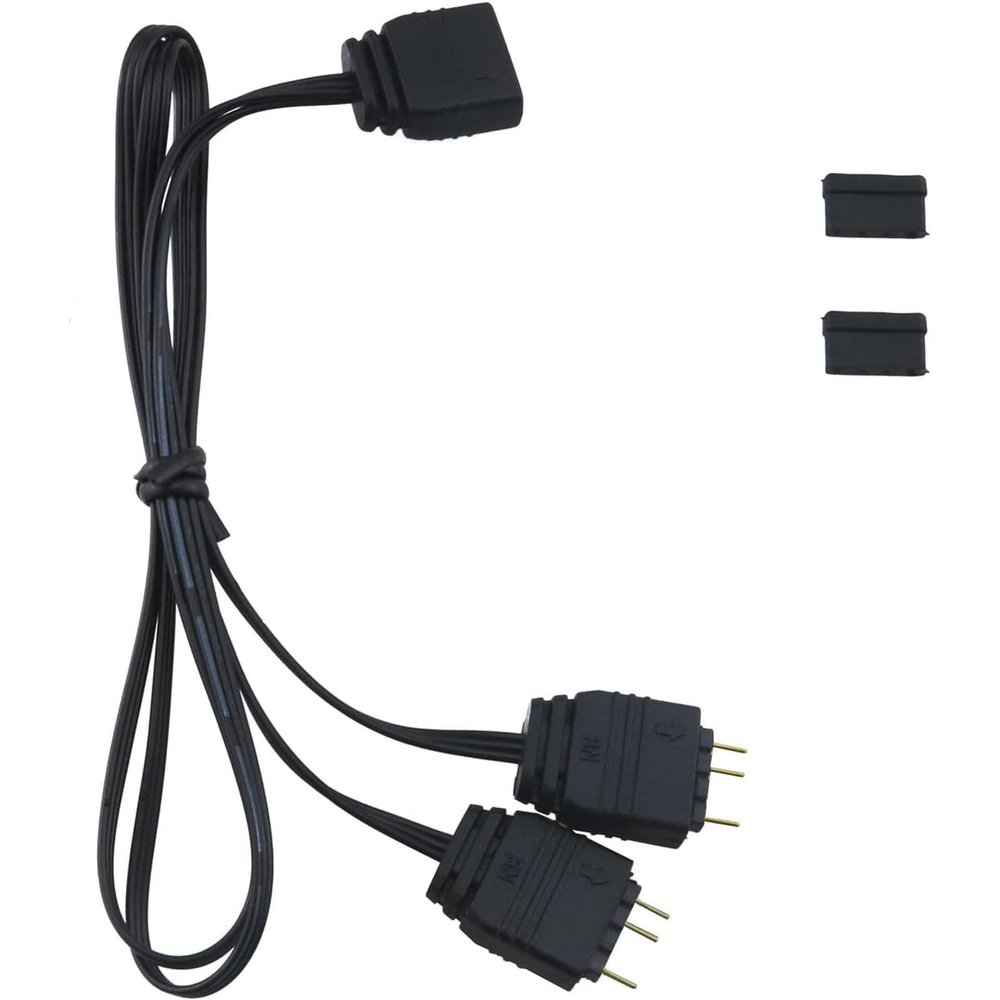 LiRRvb ARGB 5V 3-Pin Extension Cable Adapter, 1-to-2 Fan Hub Splitter