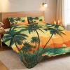 3D Sunset Beach Palm Tree Comforter Set, 220 x 240 cm, 4 Seasons view 3