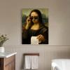 Funny Bathroom Canvas Art - Mona Lisa view 2