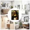 Funny Bathroom Canvas Art - Mona Lisa view 4