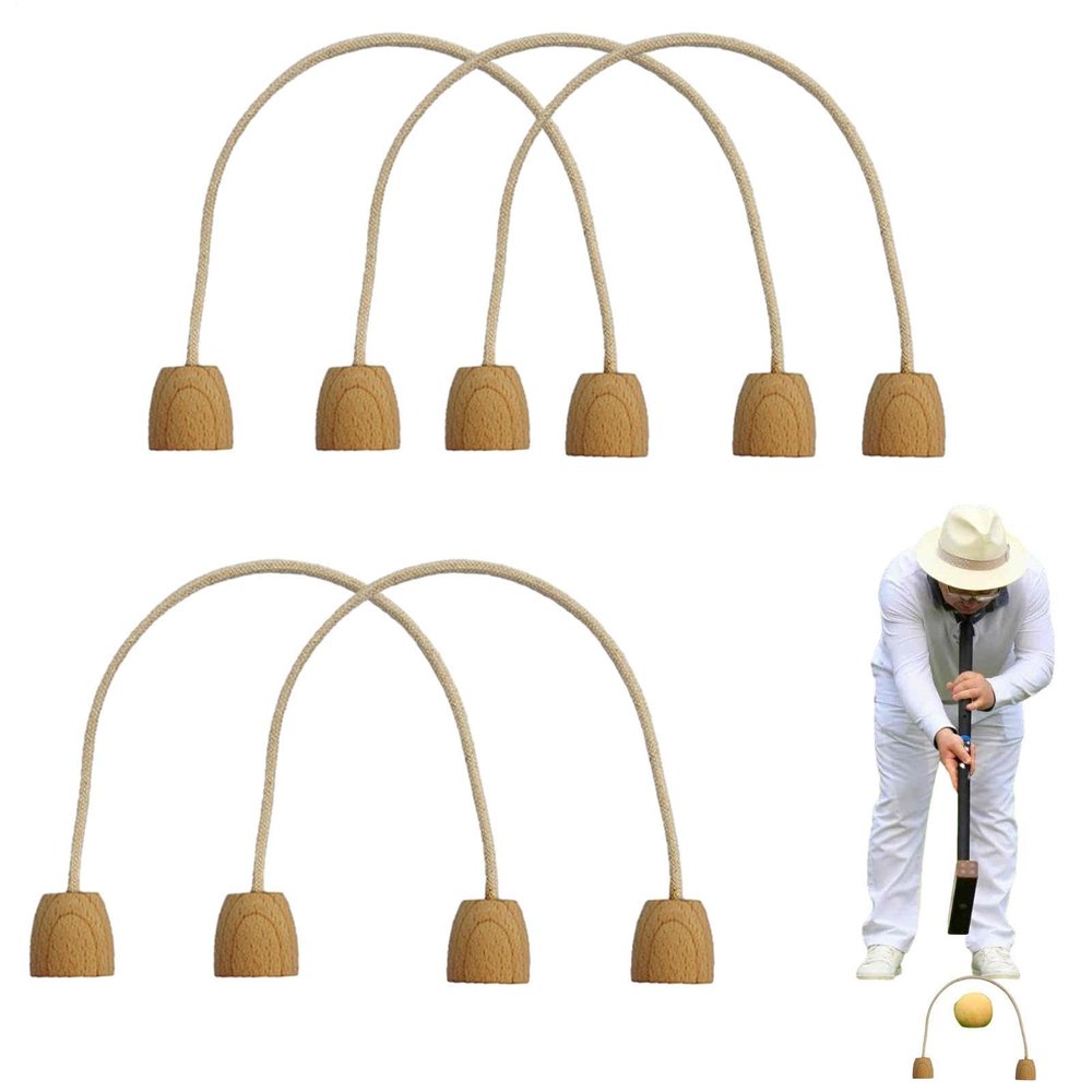 Croquet Wickets, 7.08 x 5.9 in, Cotton Rope, 5-Piece Set