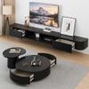 FGNIXLN Wall-Mounted TV Lowboard, 120–300 cm, Modern TV Cabinet for Living Room and Bedroom (Black-LED, 220 cm) view 3