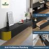 FGNIXLN Wall-Mounted TV Lowboard, 120–300 cm, Modern TV Cabinet for Living Room and Bedroom (Black-LED, 220 cm) view 4