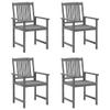 YUTAASU 4-Piece Gray Garden Chair Set with Cushions view 1