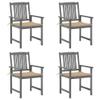 YUTAASU 4-Piece Gray Garden Chair Set with Cushions view 2