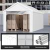 TATIVALO Storage Tent Garage Tent 3 x 6 m, Weatherproof Shelter with Steel Frame and Waterproof 200 g/m² PE Roof, White view 3