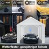 TATIVALO Storage Tent Garage Tent 3 x 6 m, Weatherproof Shelter with Steel Frame and Waterproof 200 g/m² PE Roof, White view 4