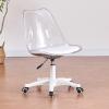Transparent Acrylic Desk Chair with Casters, Armless, 360° Swivel, Height-Adjustable view 1