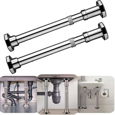 Adjustable Stainless Steel Under-Sink Support Bracket Set, 2-Piece, No Drilling, 35–120 cm