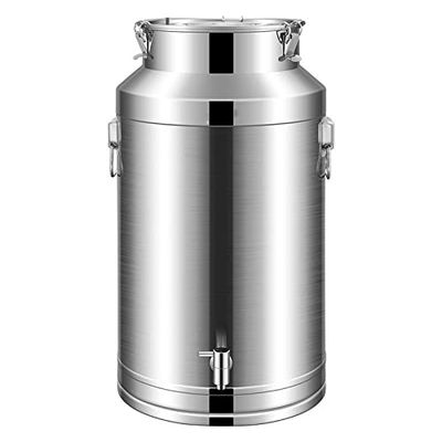 Insulated Stainless Steel Milk Transport Can with Sealed Lid and Dispensing Tap