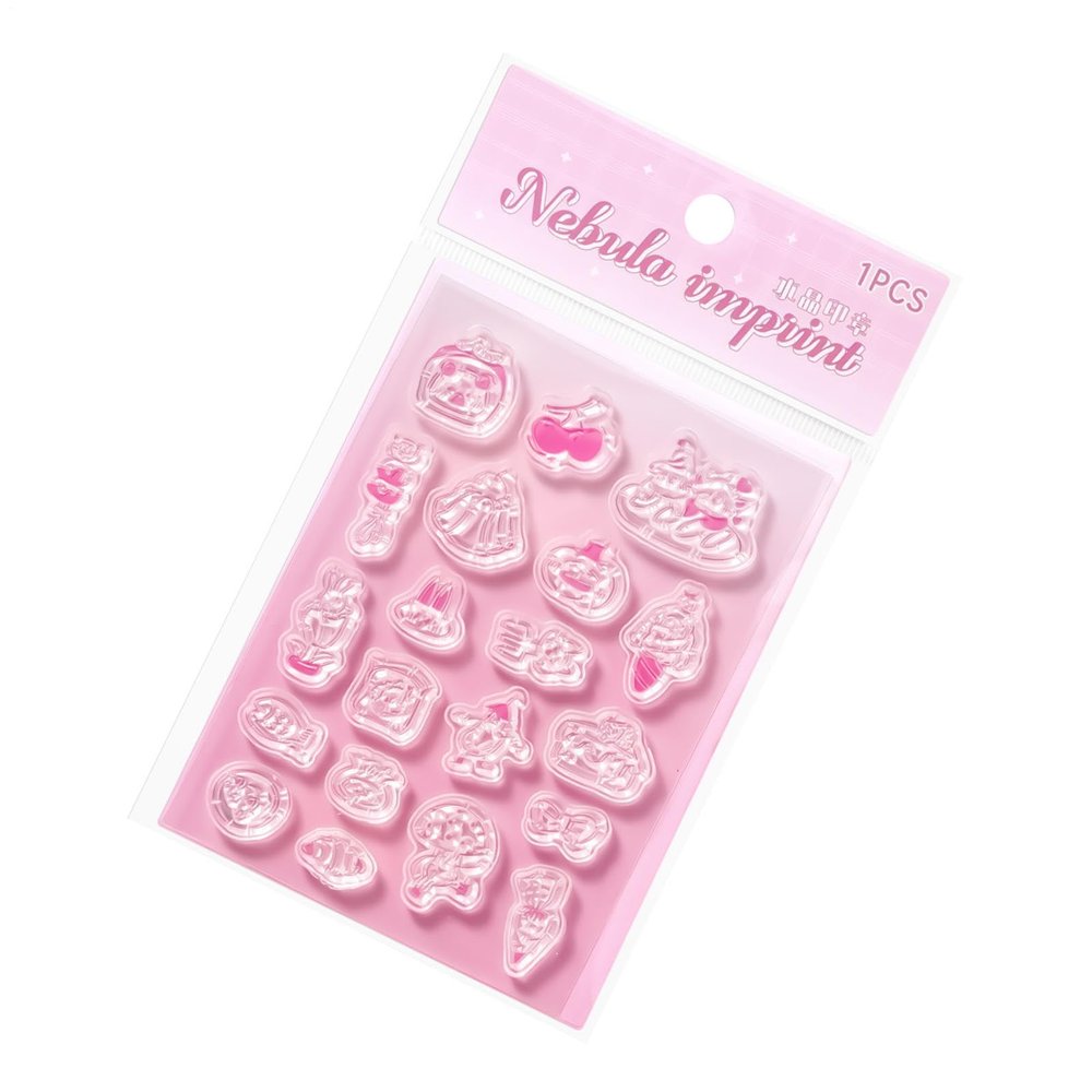 Transparent Stamp for Journals - Cute Cartoon Kids Silicone Stamp with Acrylic Handle