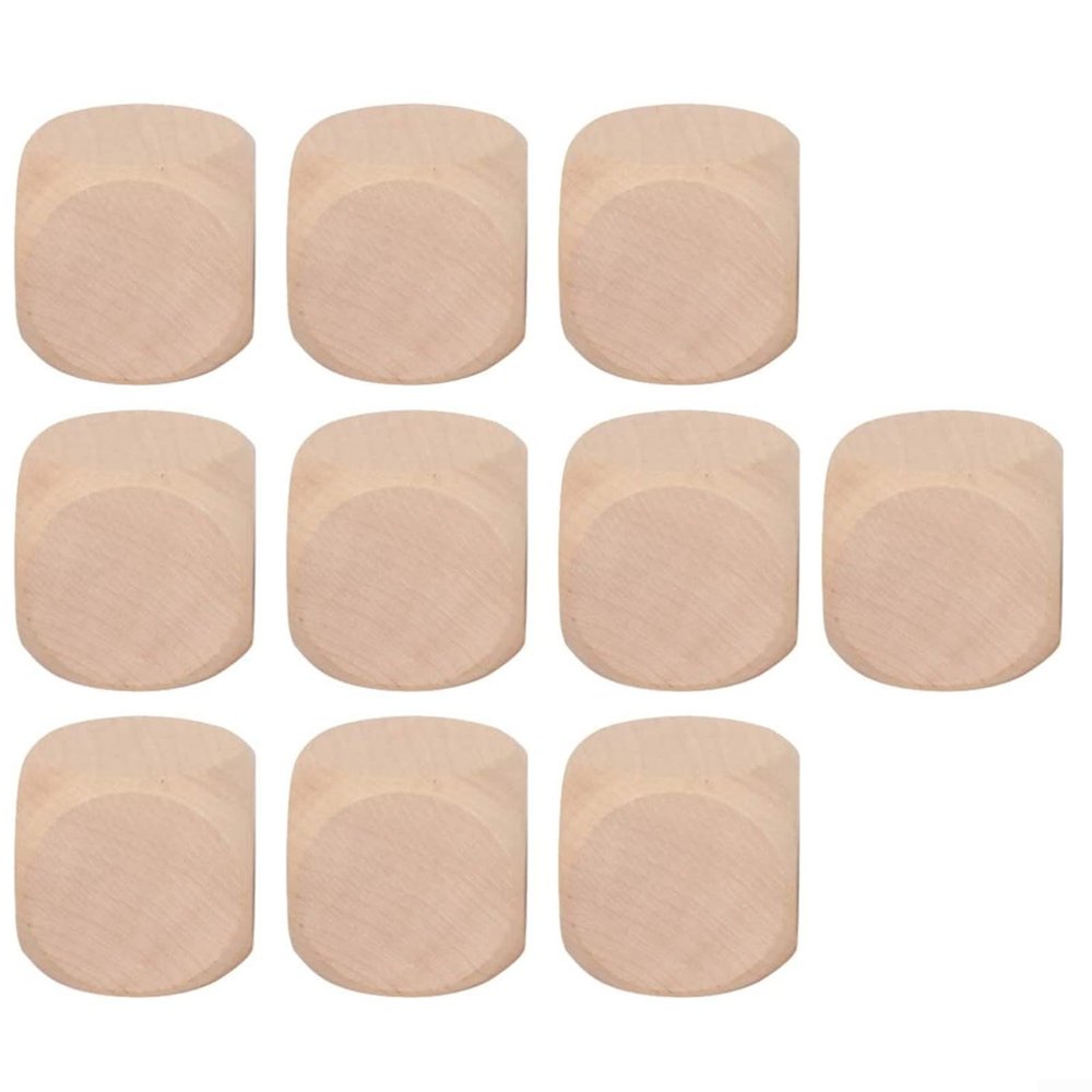 Unfinished Wood Cube Set, 10 Pieces (22 mm)