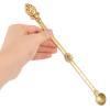 KOCKSHION Handcrafted Gold-Tone Brass Hawan Spoon, Buddha Ghee Ritual Spoon view 4