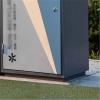 Patio Waste Container, Double-Bin Metal Outdoor Trash Can for Public Areas view 3
