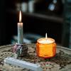 Mobestech Reusable Glass Candle Holders with Embossed Sunflower Motif, 7-Piece Set view 4