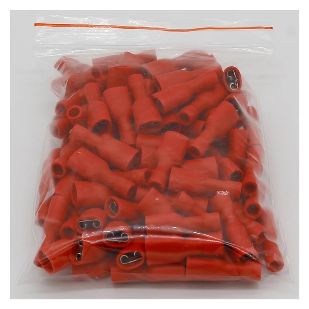 ZDVHOMCB FDFD1-250 FDFD1.25-250 Insulated Female Crimp Terminals, Wire Connectors, 100-Pack