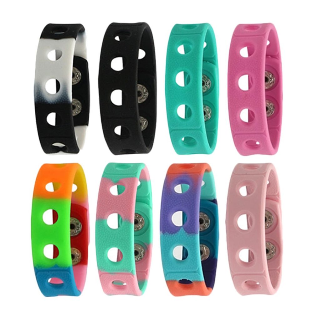 HOLIDYOYO 8-Pack Adjustable Stretch Silicone Bracelets for Parties and Everyday Wear
