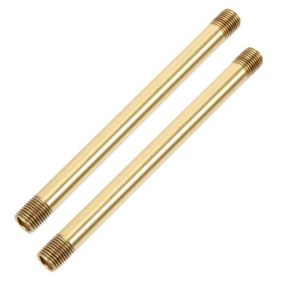 GRIRIW Copper Tubes for DIY Lighting Projects and Lamp Repairs, 2-Pack, M10 Straight Hollow Threaded Tubes