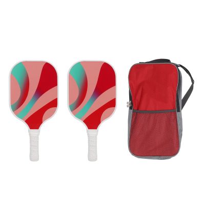Lightweight Fiberglass Pickleball Paddle Set, Pickleball Paddles with Protective PVC Edge Guard, Breathable PU Grip, Portable Sports Equipment with Carrying Bag for Men and