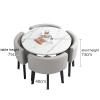 Small Dining Set for 4, Round Kitchen Table with 4 Chairs, 80 x 80 x 75 cm view 4