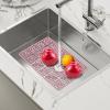 Sponge Mat, Silicone, Kitchen Splash, Heat Resistant -40°C to 220°C, Perforated Design, Quick Draining, Non-Slip, Scratch Resistant, Dishwasher Safe, Insulating, 40 x 27 cm, Pink view 2