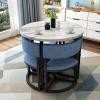Modern Round Dining Set for 4 with Chairs and Coffee Table view 1