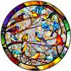 20.3 x 20.3 cm Stained Glass Window Film - Hummingbird Pattern view 1