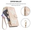 xinyunew Premium Leather Flip Case for Realme 14 Pro+ 5G with Detachable Crossbody Chain, Apricot view 4