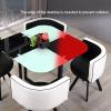 Reception Desk, Negotiation Table, Square/Round Dining Table and 4-Chair Set for Lounge or Living Room, Dark Orange view 2