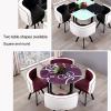 Reception Desk, Negotiation Table, Square/Round Dining Table and 4-Chair Set for Lounge or Living Room, Dark Orange view 4