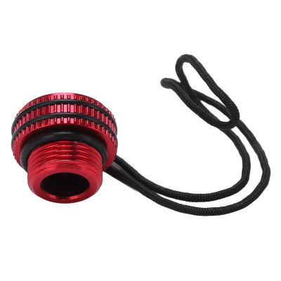Naroote Scuba Tank Valve Dust Plug, Aluminum Alloy DIN Cover with Lanyard, 2.3 cm Thread OD, Red