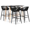Mokuyary 5-Piece Garden Bar Set, Black view 1