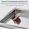 Sturdy Stainless Steel Cleaning Cart with Broom and Mop Holder for Hotels, Supermarkets, and Offices view 3