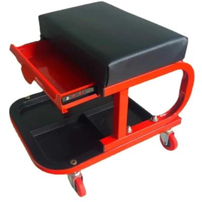 Mobile Work Stool with Storage Drawers, Multifunctional Auto Repair Creeper Seat, Rolling Mechanic Stool for Garage Workshop